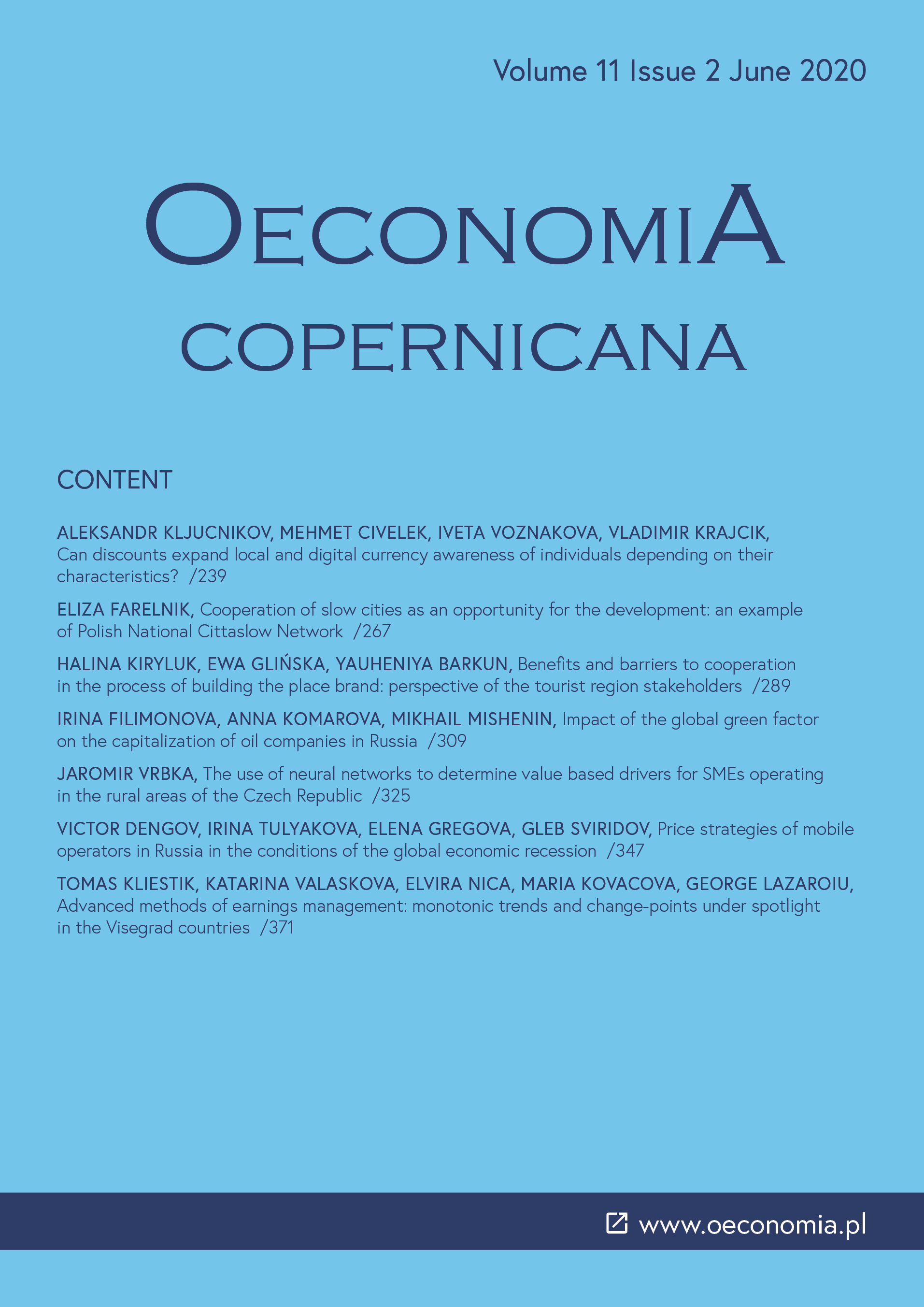 Advanced Methods Of Earnings Management Monotonic Trends And Change Points Under Spotlight In The Visegrad Countries Oeconomia Copernicana